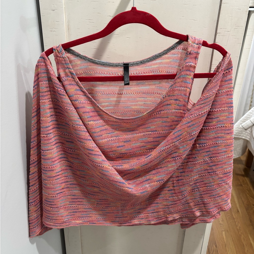 Multicolor Drape Neck Women's Top